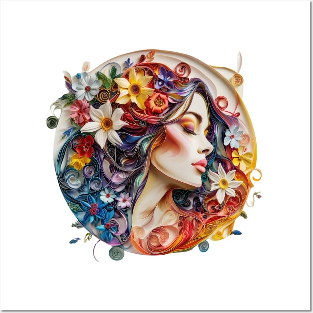 Whispers of Grace: A Quilled Kirigami Ode to Womanhood Wall Art by Iron Creek